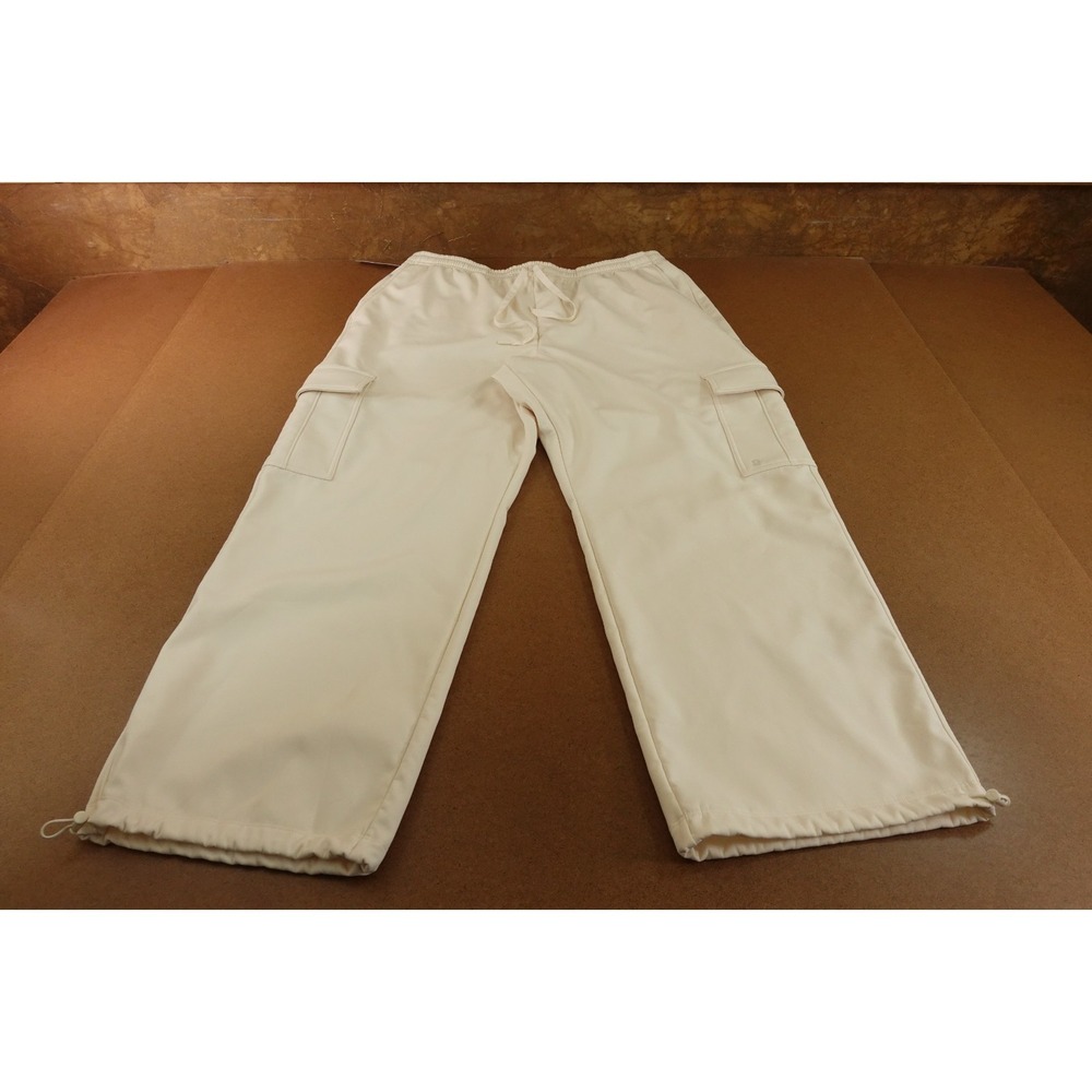 Victoria Secret Pink Womens XX-Large Ivory Shell Brushed Woven‎ Cargo Pants NWT